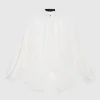 Semi-transparente Oversize-Bluse mit Seidenanteil