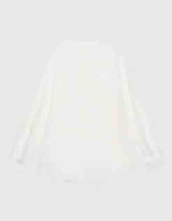 Semi-transparente Oversize-Bluse mit Seidenanteil