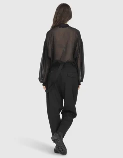 Semi-transparente Oversize-Bluse mit Seidenanteil