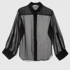 Semi-Transparente Seiden-Bluse