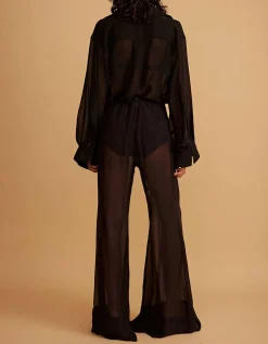 Semi-Transparente Seiden-Bluse