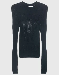 Semi-Transparentes Feinstrick-Longsleeve