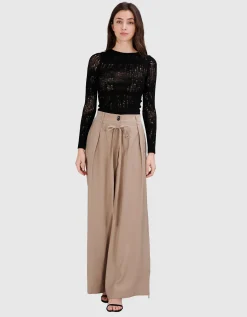 Semi-Transparentes Feinstrick-Longsleeve