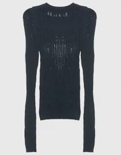 Semi-Transparentes Feinstrick-Longsleeve
