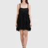 Semi-Transparentes Mini-Kleid Harlow mit Fransen