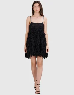 Semi-Transparentes Mini-Kleid Harlow mit Fransen