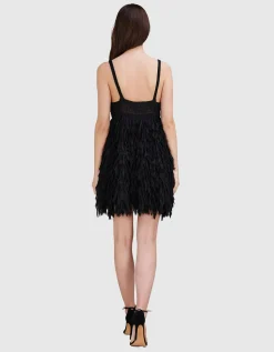 Semi-Transparentes Mini-Kleid Harlow mit Fransen