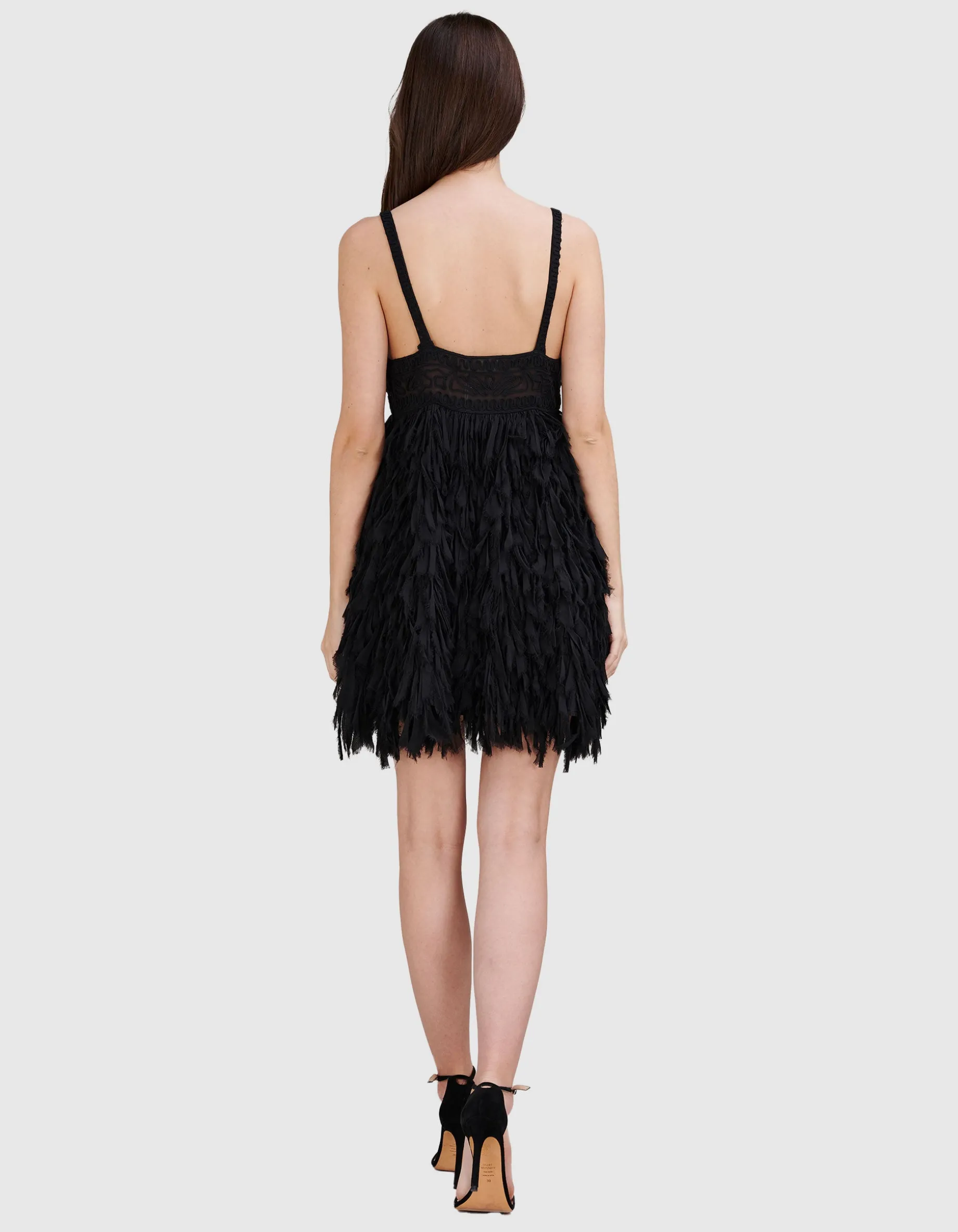 Semi-Transparentes Mini-Kleid Harlow mit Fransen