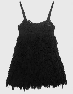 Semi-Transparentes Mini-Kleid Harlow mit Fransen