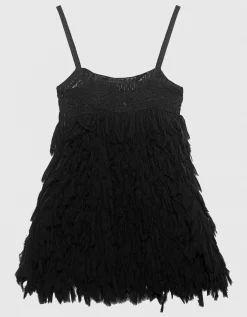Semi-Transparentes Mini-Kleid Harlow mit Fransen