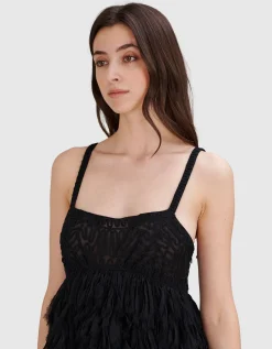 Semi-Transparentes Mini-Kleid Harlow mit Fransen