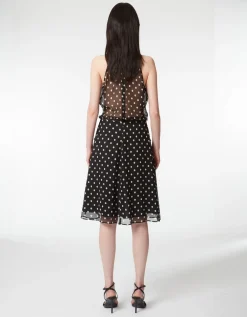 Semi-Transparentes Seiden-Kleid mit Polka-Dots