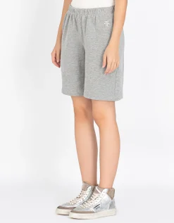 Shorts Terry Boyfriend mit Label-Stickerei