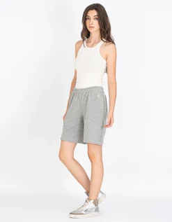 Shorts Terry Boyfriend mit Label-Stickerei