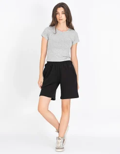 Shorts Terry Boyfriend mit Label-Stickerei