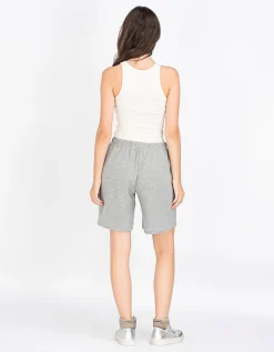 Shorts Terry Boyfriend mit Label-Stickerei