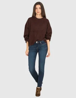 Skinny Jeans mit offenem Saum