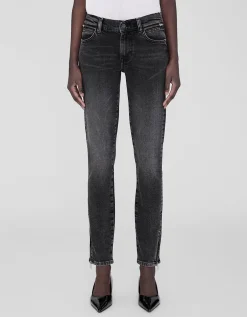 Skinny-Fit Jeans mit Zipper-Details Jax