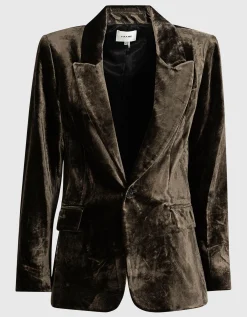 Slim-Fit Samt-Blazer mit Seiden-Anteil