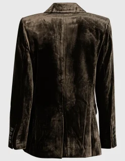Slim-Fit Samt-Blazer mit Seiden-Anteil