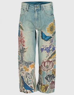 Straight-Leg Jeans mit Applikationen
