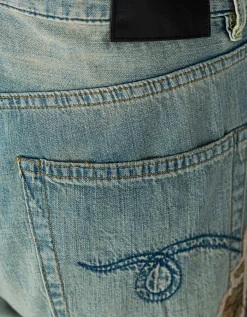 Straight-Leg Jeans mit Applikationen