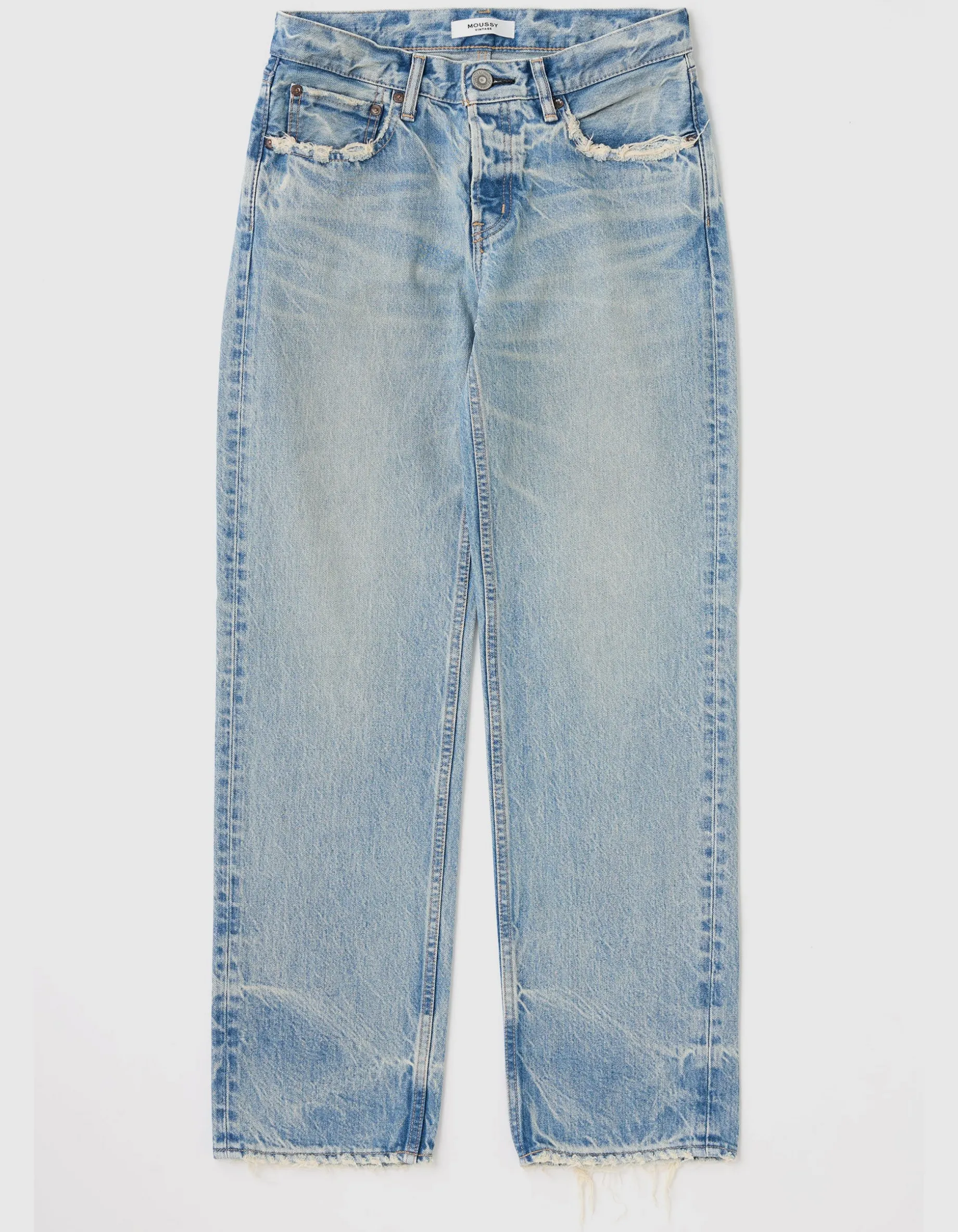 Straight-Leg Jeans mit Destroyed Details