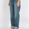 Straight-Leg Jeans mit Saumaufschlag