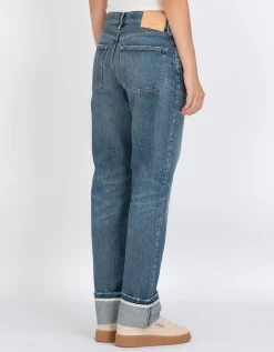 Straight-Leg Jeans mit Saumaufschlag