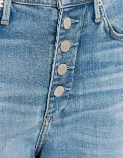 Straight-Leg-Jeans mit Knopfleiste
