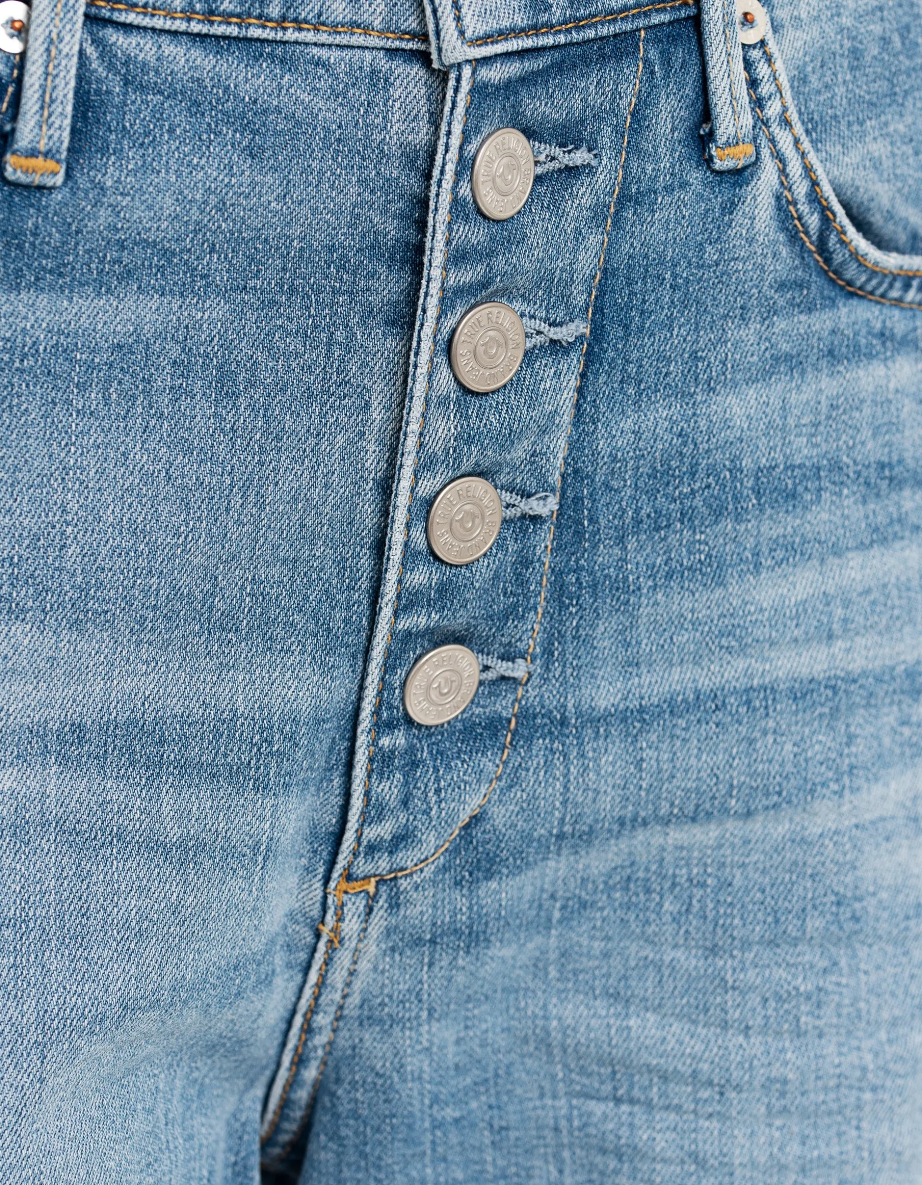 Straight-Leg-Jeans mit Knopfleiste