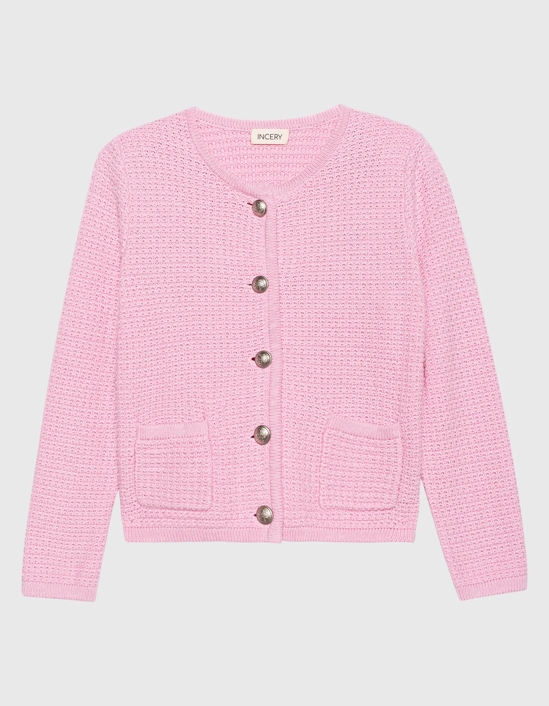 Strick Cardigan mit verzierten Knöpfen