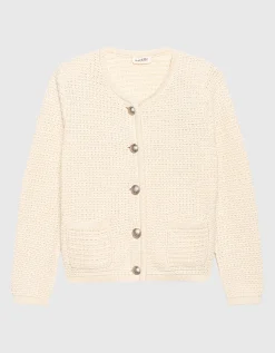 Strick Cardigan mit verzierten Knöpfen