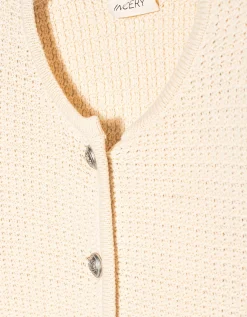 Strick Cardigan mit verzierten Knöpfen