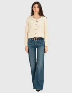 Strick Cardigan mit verzierten Knöpfen