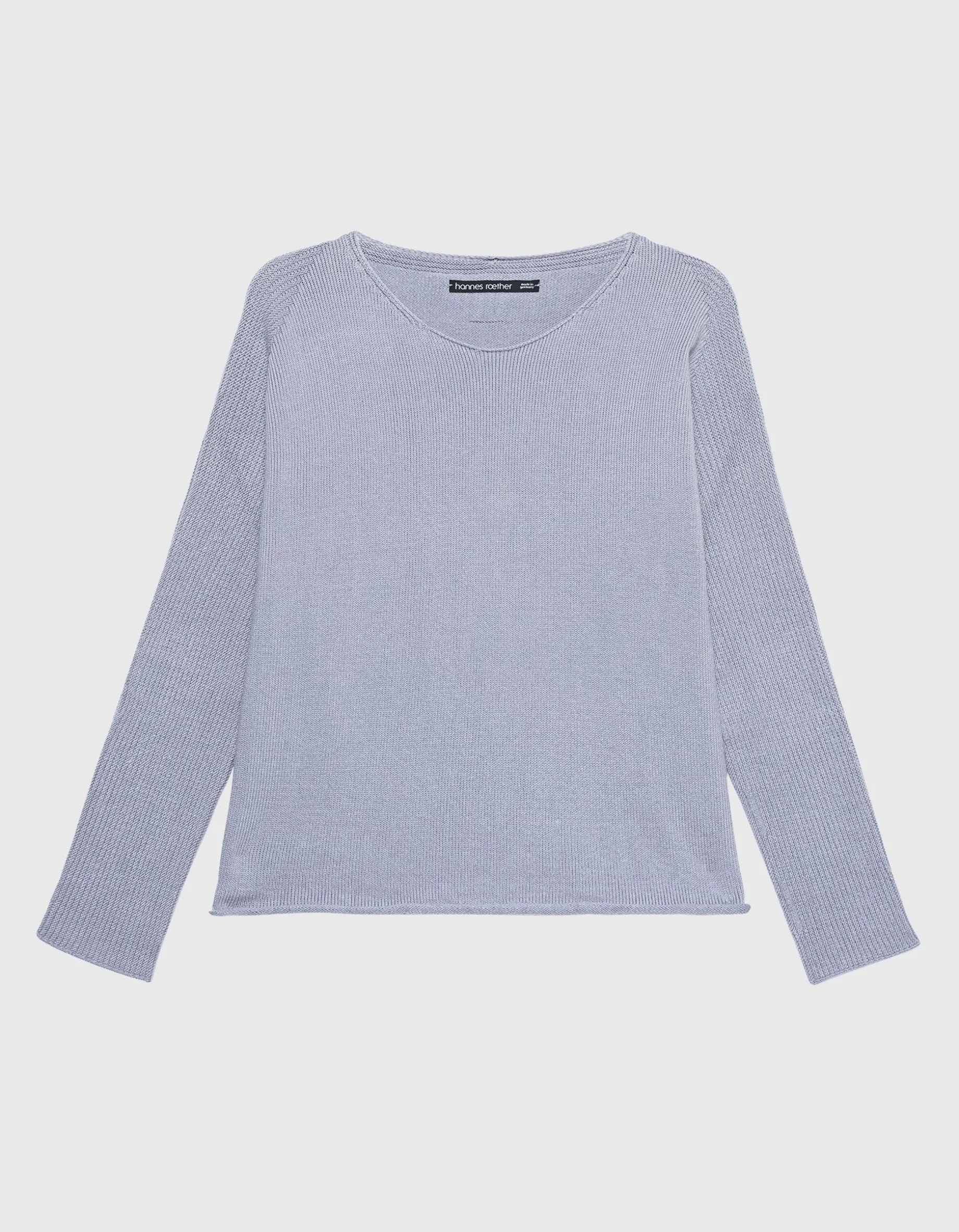 Strickpullover mit aufgerolltem Saum