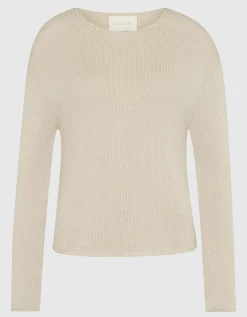 Strick-Pullover mit U-Boot Ausschnitt