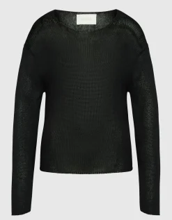 Strick-Pullover mit U-Boot Ausschnitt