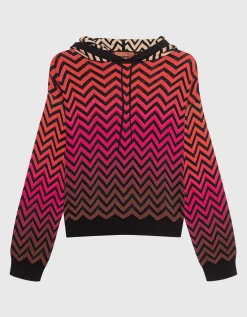 Sweatshirt mit Kapuze mit Dégradé Chevron