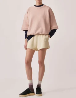 Sweatshorts mit Label-Stickerei