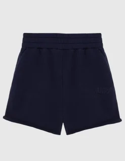 Sweatshorts mit Label-Stickerei