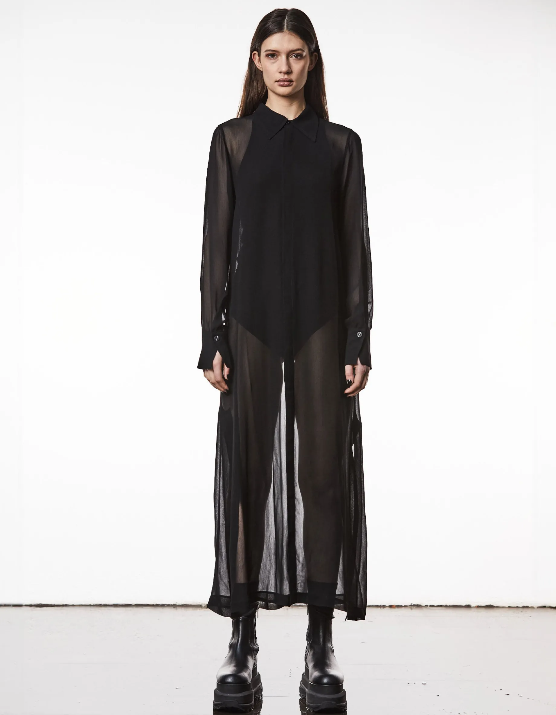 Transparentes Maxi-Kleid