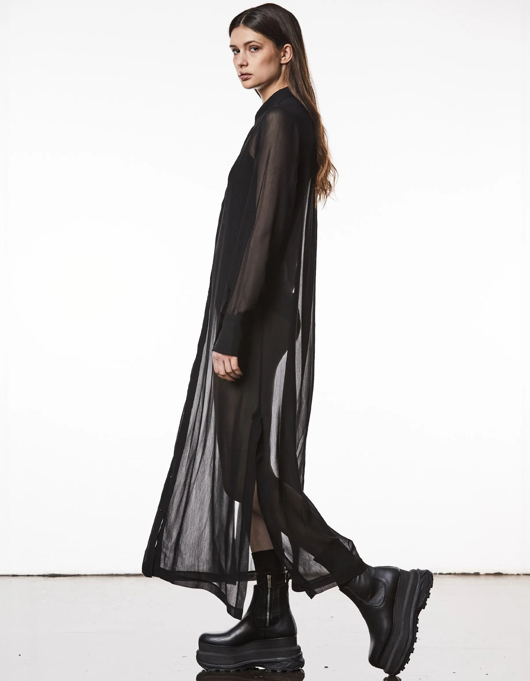 Transparentes Maxi-Kleid
