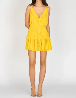 Trägerkleid mit Volants
