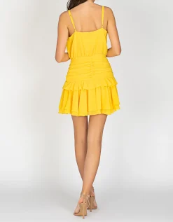 Trägerkleid mit Volants