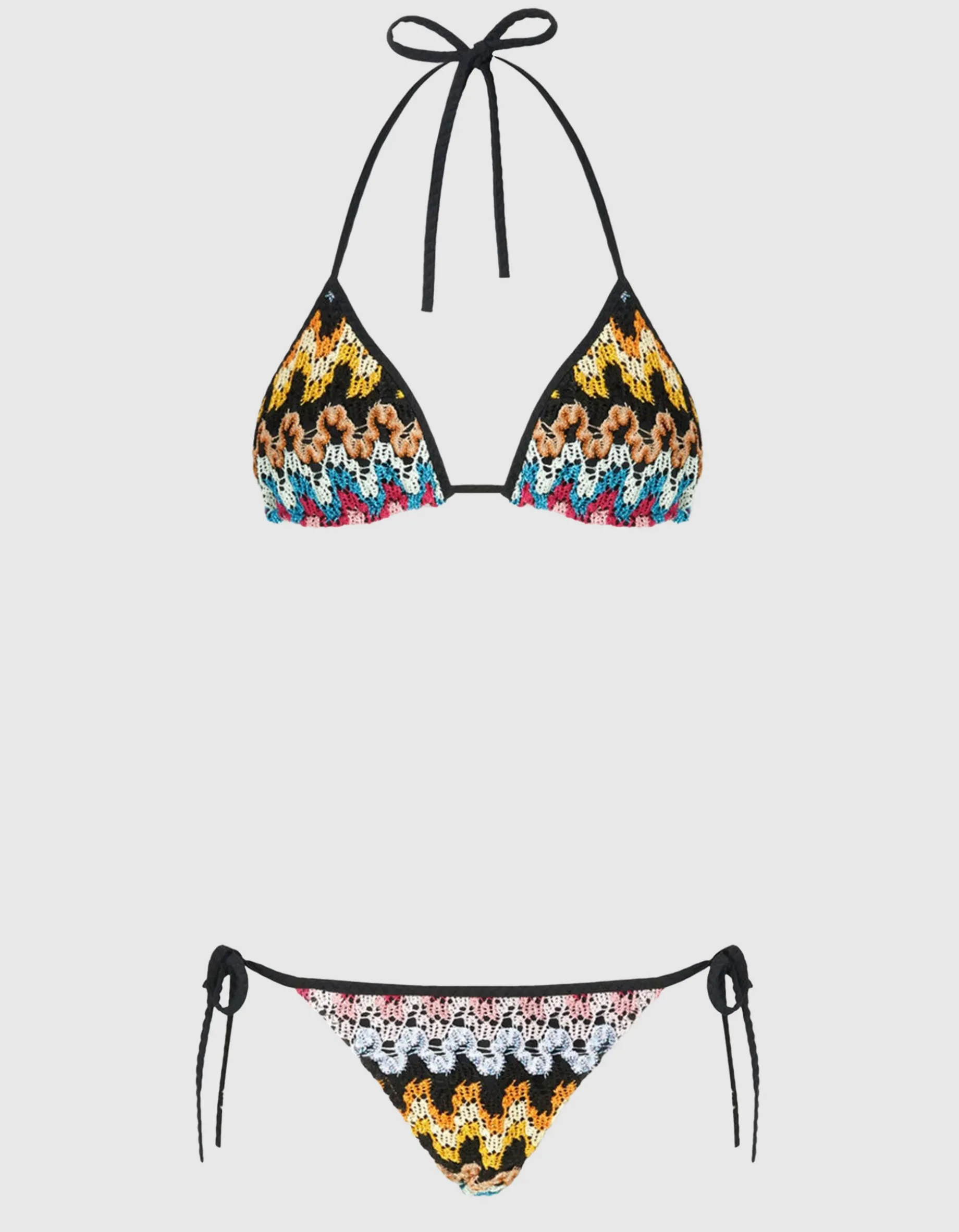 Triangel-Bikini aus Lamé-Viskose-Spitze