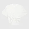 T-Shirt mit goldfarbenem Ring Detail