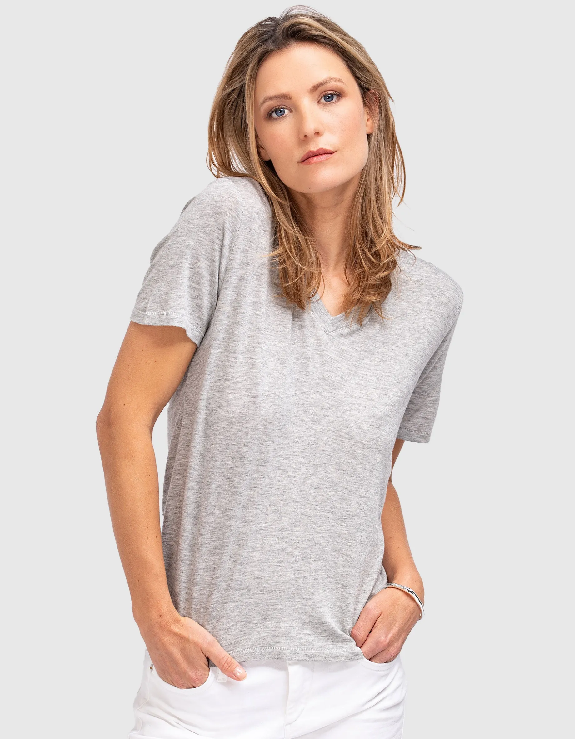 T-Shirt mit V-Ausschnitt