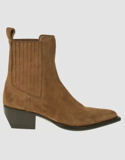 Veloursleder Cowboy-Stiefelette