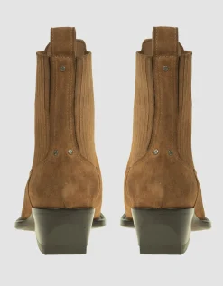 Veloursleder Cowboy-Stiefelette